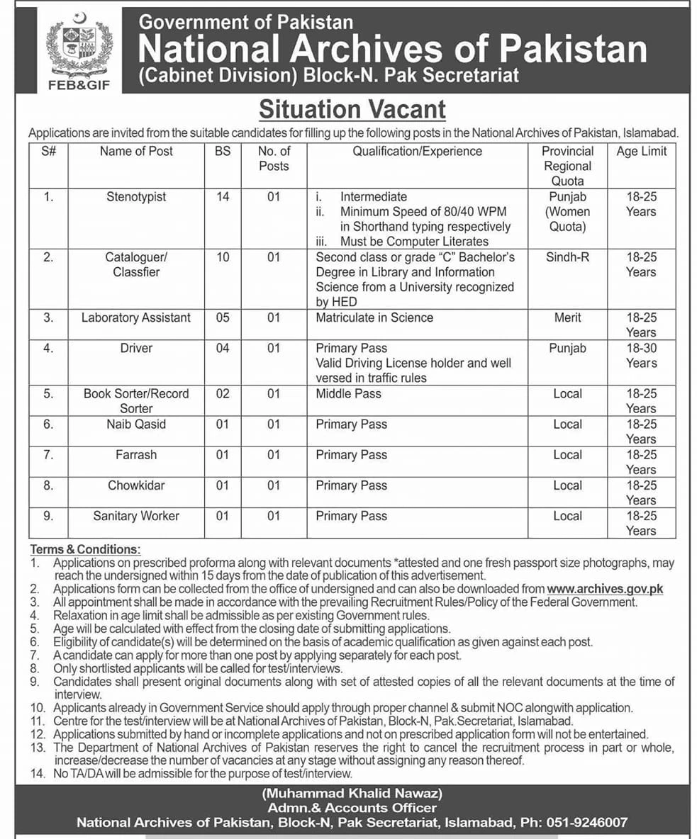 NAP Islamabad Jobs 2024 