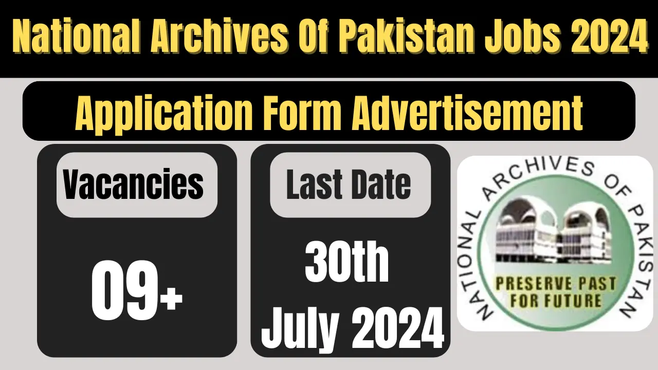 NAP National Archives of Pakistan Jobs 2024 Application Form Advertisement