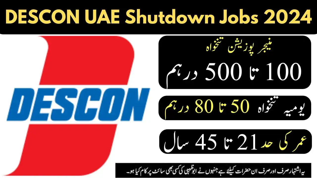 DESCON UAE Shutdown Jobs August 2024