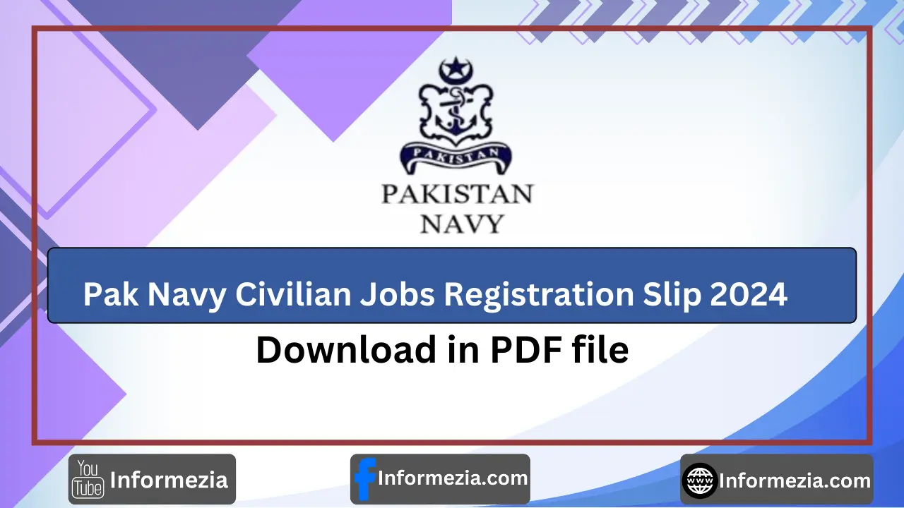 Pak Navy Civilian Jobs Registration Slip 2024