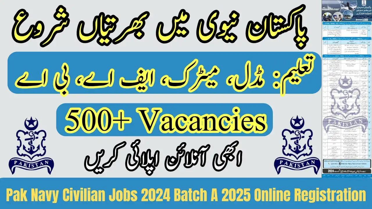 Pak Navy Civilian Jobs 2024 Batch A 2025