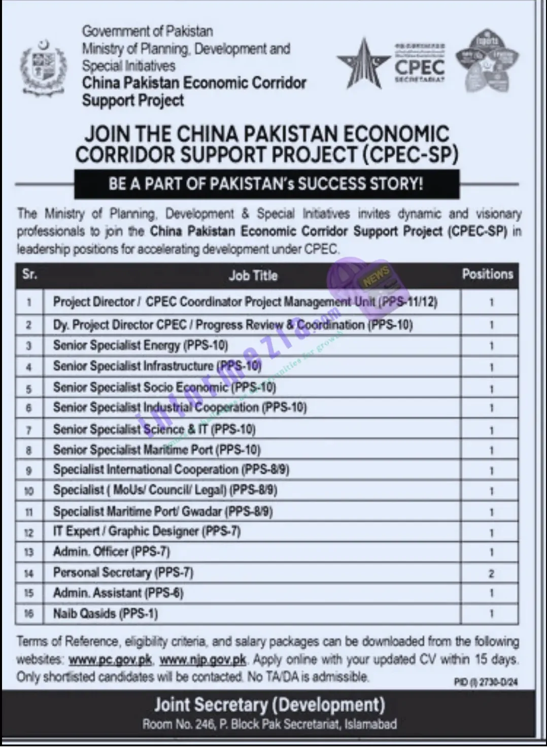 China Pakistan Economic Corridor CPEC Jobs 2024 