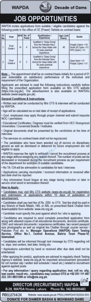 Latest WAPDA Jobs 2025 For Drivers